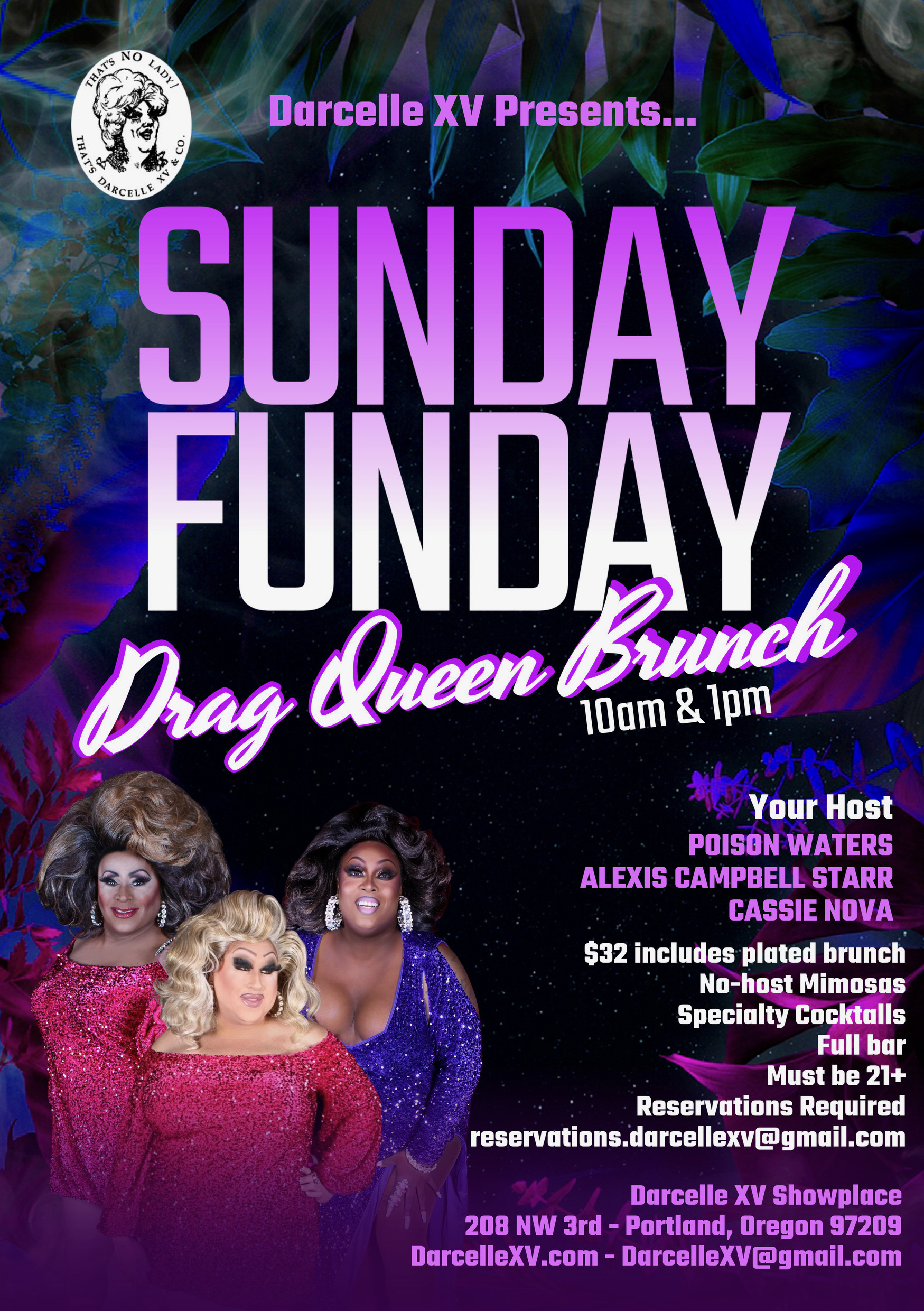Sunday Funday Drag Brunch with reservation details